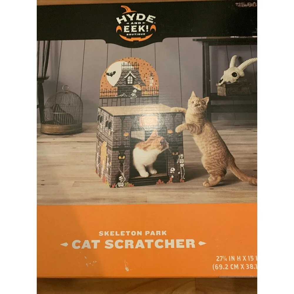 Hyde And EEK Skeleton Park Cat Scratcher Halloween Theme
